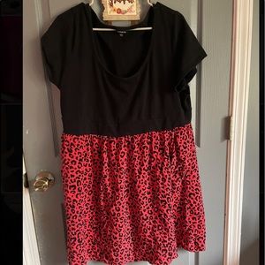 Torrid Black and Pink Leopard Dress Size 3